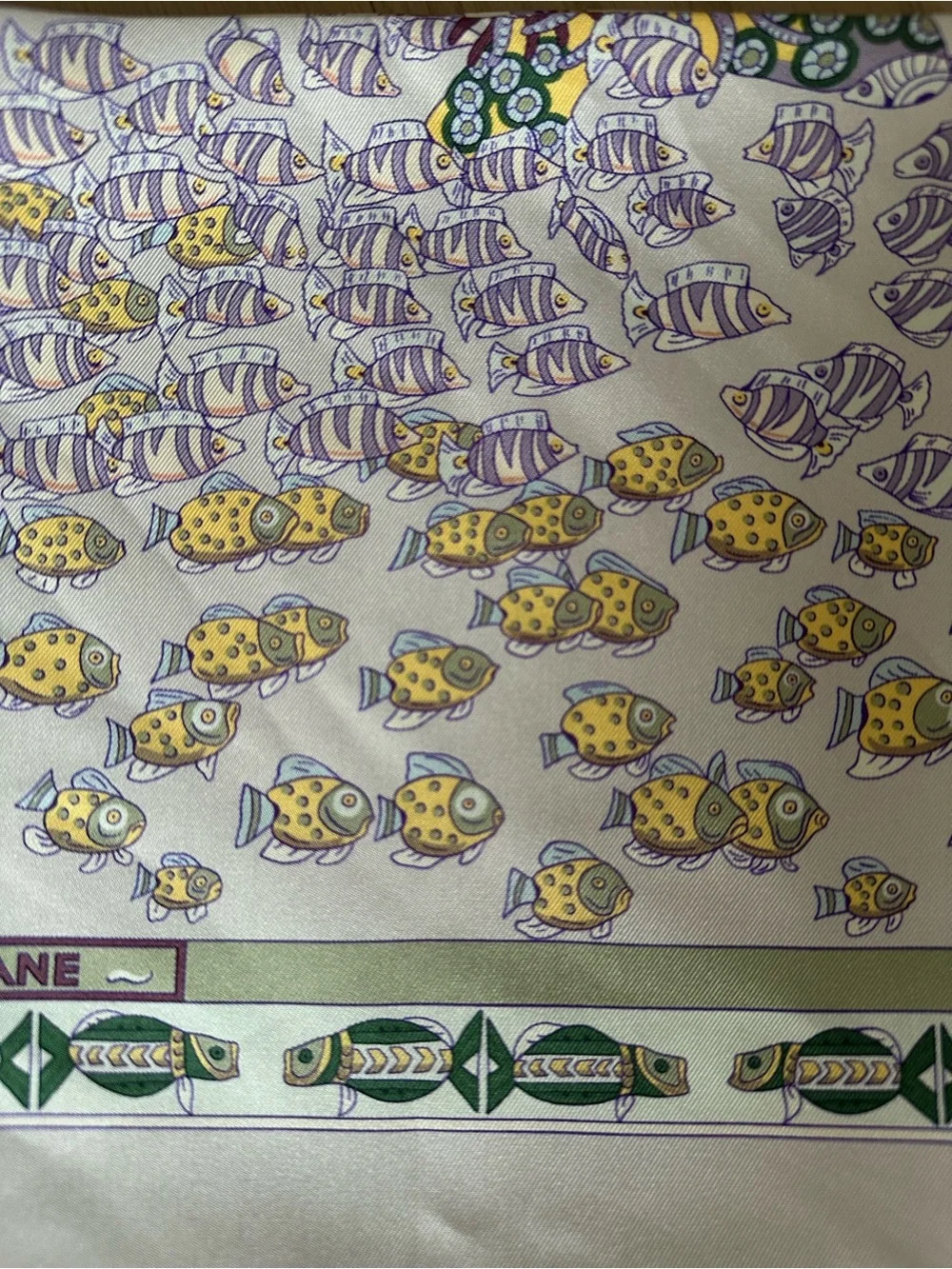 Authentic Hermès Rencontre Océane 90 Silk Scarf Annie Faivre 2001 Lavender